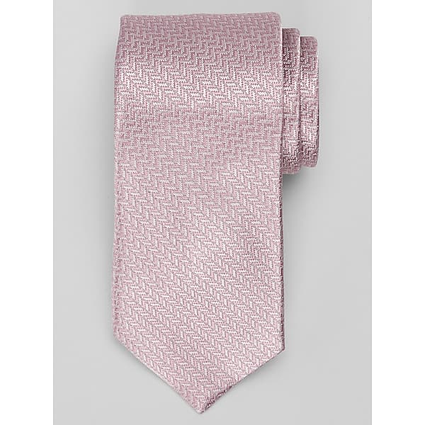 Awearness Kenneth Cole Men's Zigzag Tonal Tie Pink - Size: One Size