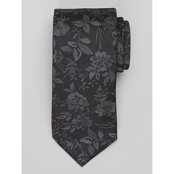Awearness Kenneth Cole Men's Natte Floral Taffeta Tie Black - Size: One Size