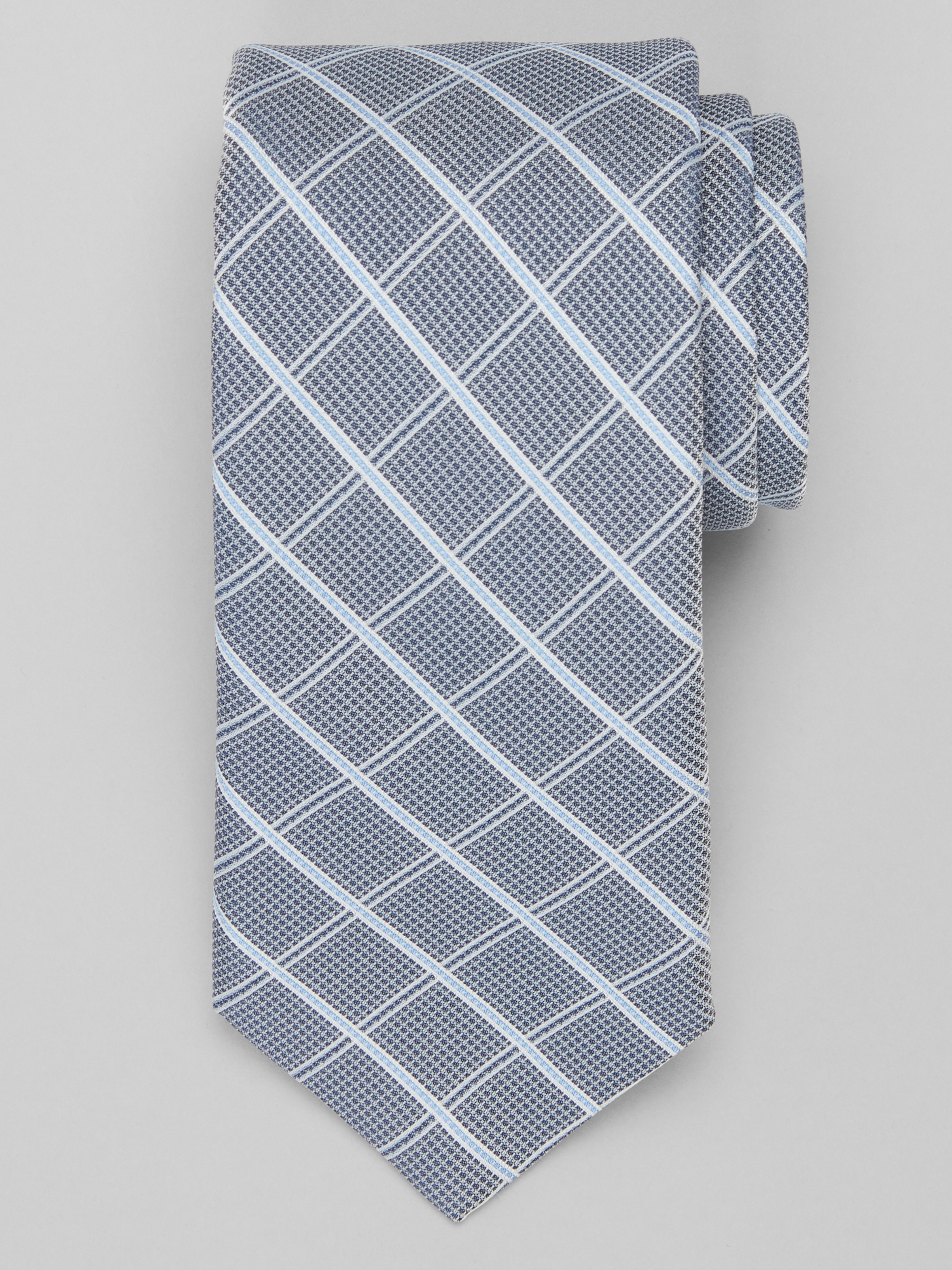 Crossroads Grid Silk‑Blend Tie