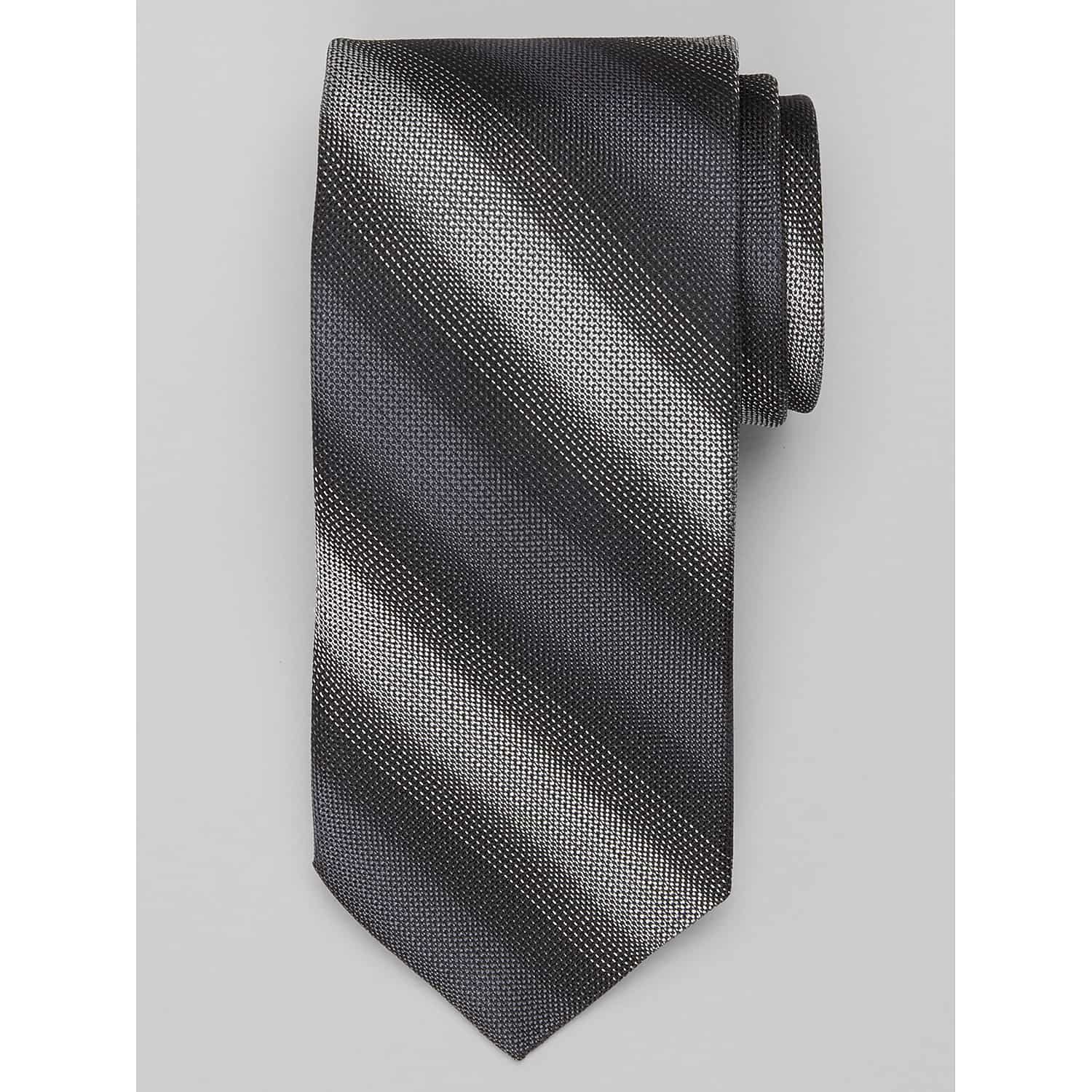 Awearness Kenneth Cole Ombre Stripe Men’s Tie in Black – Modern One Size Necktie for Suits, Dress Shirts and Formal Events