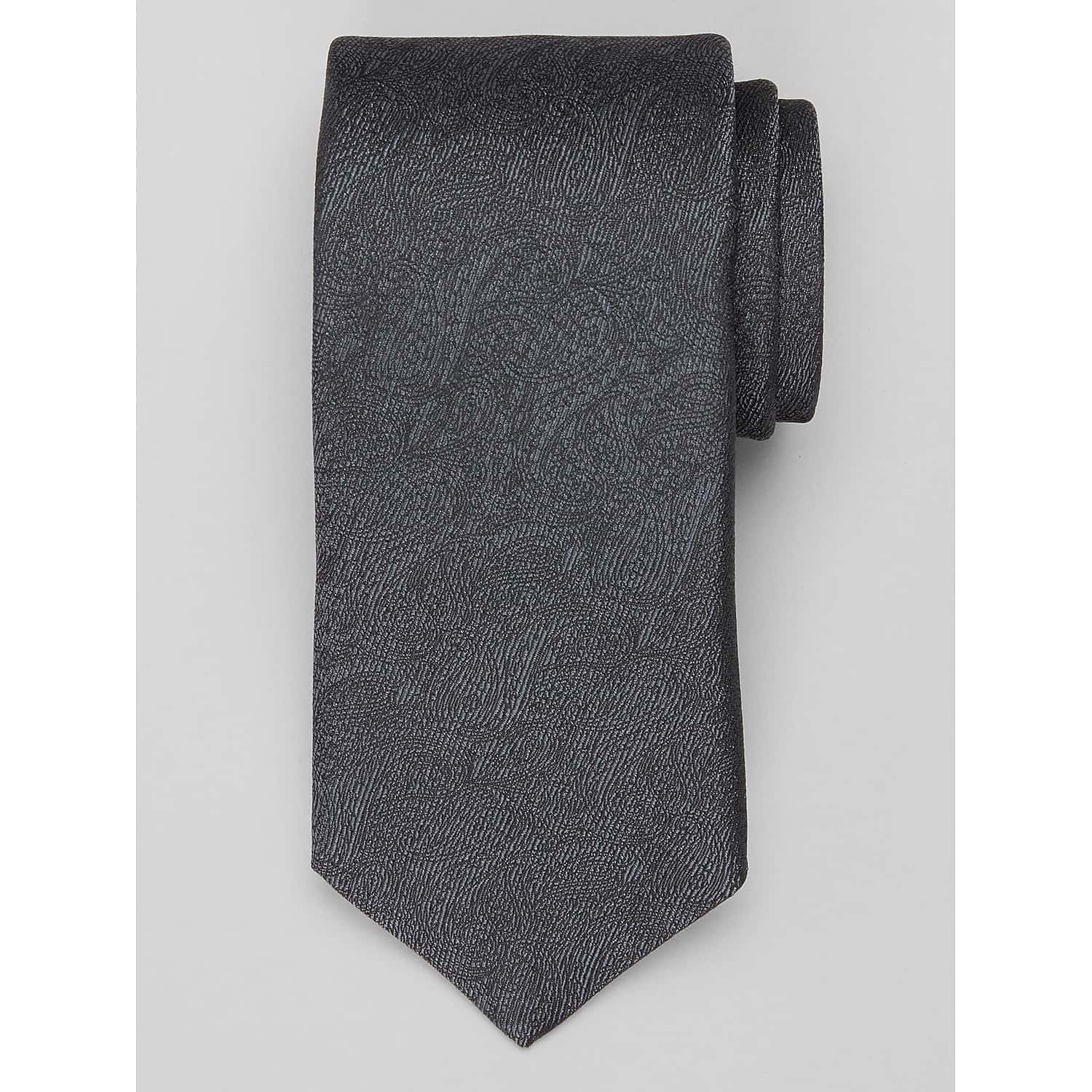 Awearness Kenneth Cole Big & Tall Paisley Moderne Tie in Black – Extra Long Men’s Silk-Blend Necktie for Suits and Dress Shirts