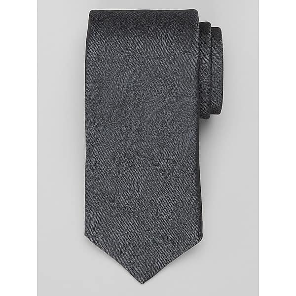 Awearness Kenneth Cole Big & Tall Paisley Moderne Tie in Black – Extra Long Men’s Silk-Blend Necktie for Suits and Dress Shirts