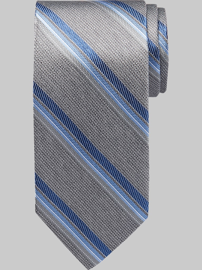 Pronto Uomo Narrow Diagonal Stripe Silk Tie