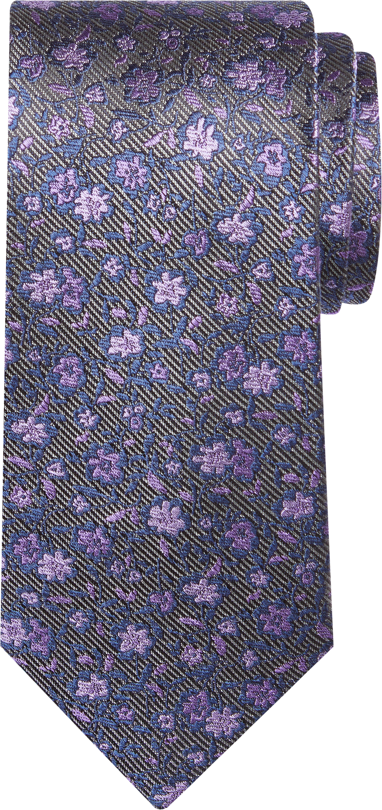 Narrow Floral Silk Tie