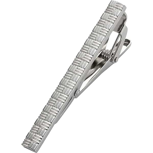 Pronto Uomo Men's Engraved Woven Tie Bar Silver - Size: One Size - Only Available at Men's Wearhouse TMW8UAL80020