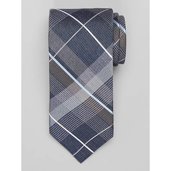 Awearness Kenneth Cole Big & Tall Men's Plaid Tie Blue - Size: XLONG