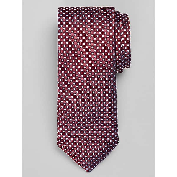 Joseph & Feiss Men's Dot Tie Burgundy - Size: One Size