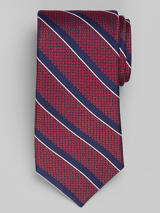 Joseph Abboud Coffee Bean Stripe Tie Burgundy