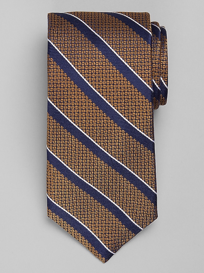 Joseph Abboud Coffee Bean Stripe Tie Gold