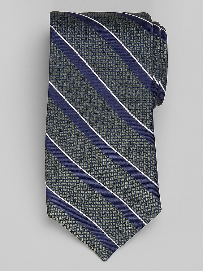 Joseph Abboud Coffee Bean Stripe Tie Green