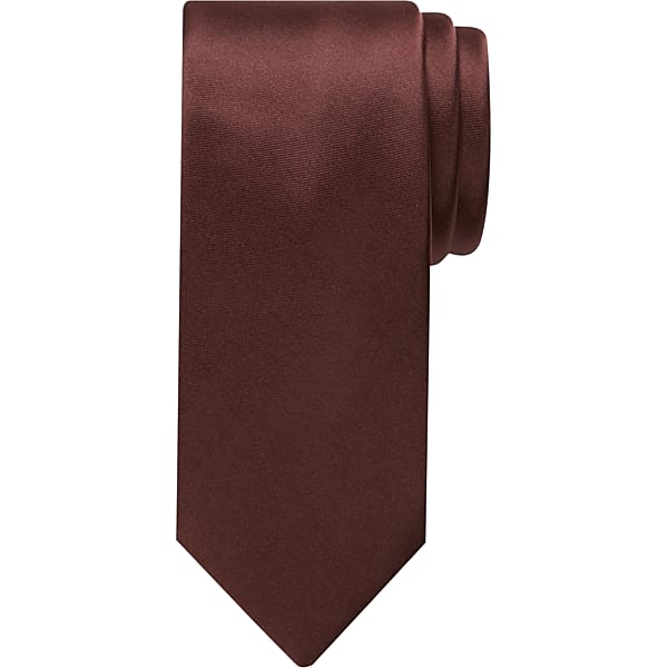 Egara Big & Tall Men's Skinny Solid Tie Chocolate - Size: XLONG