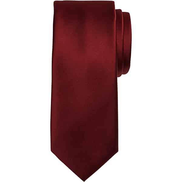 Egara Men's Skinny Solid Tie Burgundy - Size: XLONG TMW8V0C80106