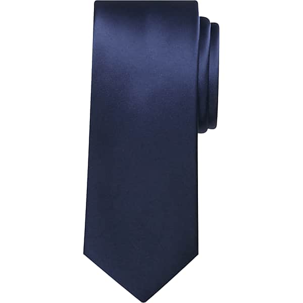 Egara Men's Skinny Solid Tie Dark Navy - Size: One Size TMW8V0A80009