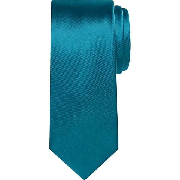Egara Men's Skinny Solid Tie Teal - Size: One Size TMW8V0A80010