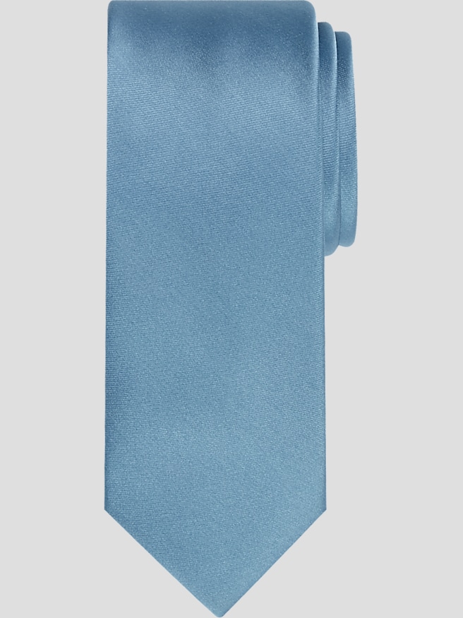Egara Big & Tall Men's Skinny Solid Tie , Soft Chambray / Blue
