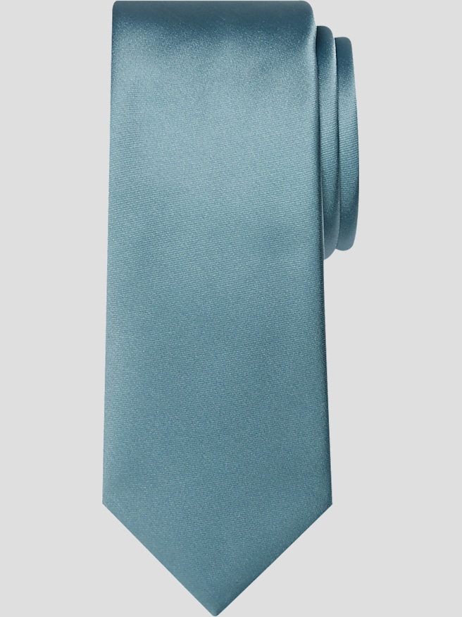 Egara Big & Tall Men's Skinny Solid Tie , Frost Blue