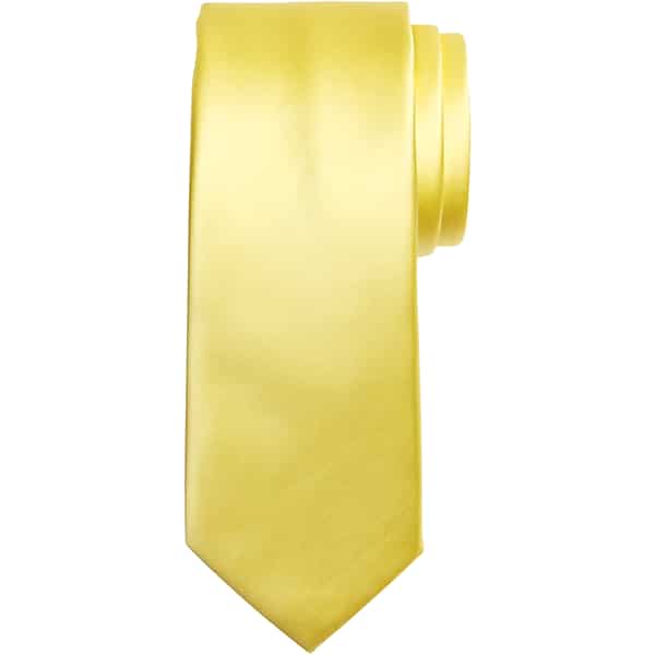 Egara Big & Tall Men's Skinny Solid Tie Yellow - Size: XLONG TMW8V0C80116