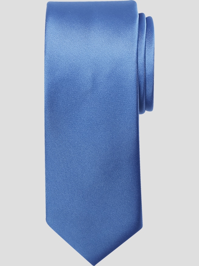 Egara Men's Skinny Solid Tie , Ebb &Amp; Flow / Blue