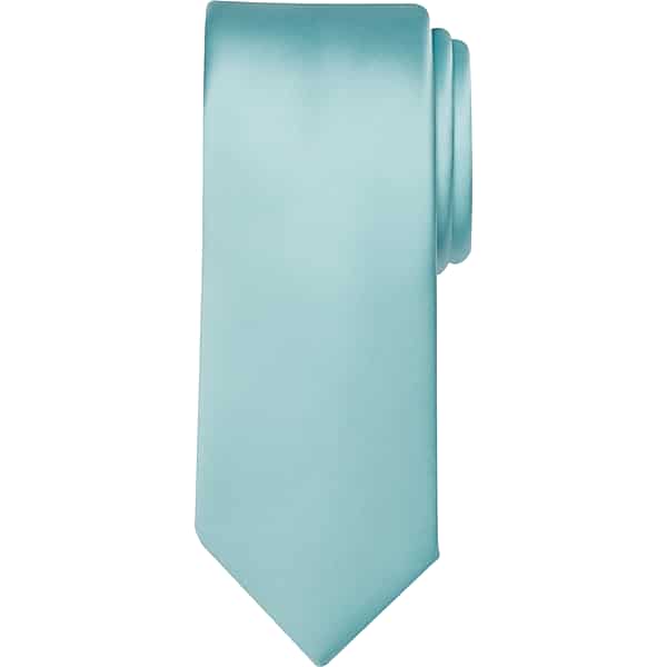 Egara Men's Skinny Solid Tie Aqua - Size: One Size TMW8V0A80031