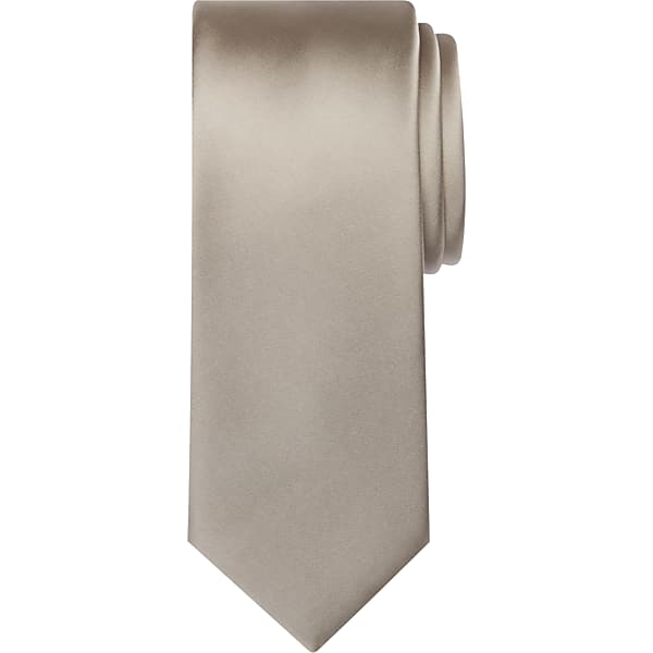 Egara Men's Skinny Solid Tie Khaki - Size: One Size TMW8V0A80038