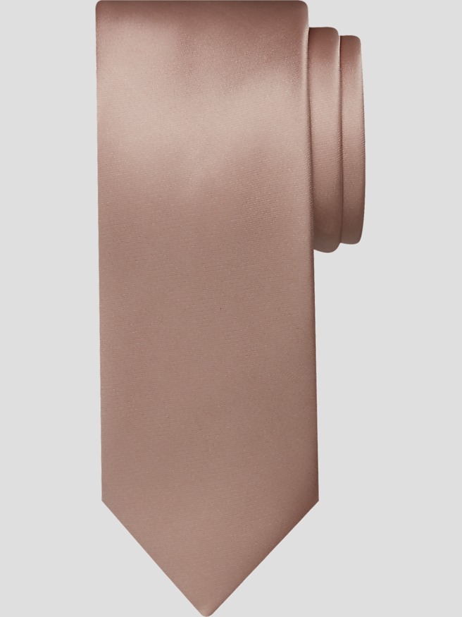 Egara Big & Tall Men's Skinny Solid Tie , Toast / Metallic