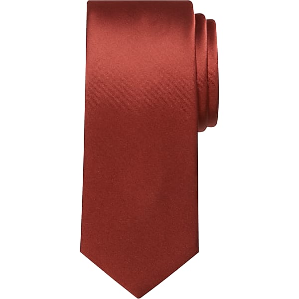 Egara Big & Tall Men's Skinny Solid Tie Burnt Orange - Size: XLONG TMW8V0C80145