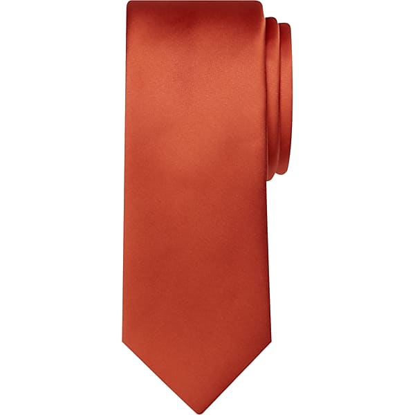Egara Men's Skinny Solid Tie Bright Orange - Size: One Size TMW8V0A80047