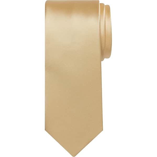 Egara Men's Skinny Solid Tie Straw Yellow - Size: XLONG TMW8V0C80160
