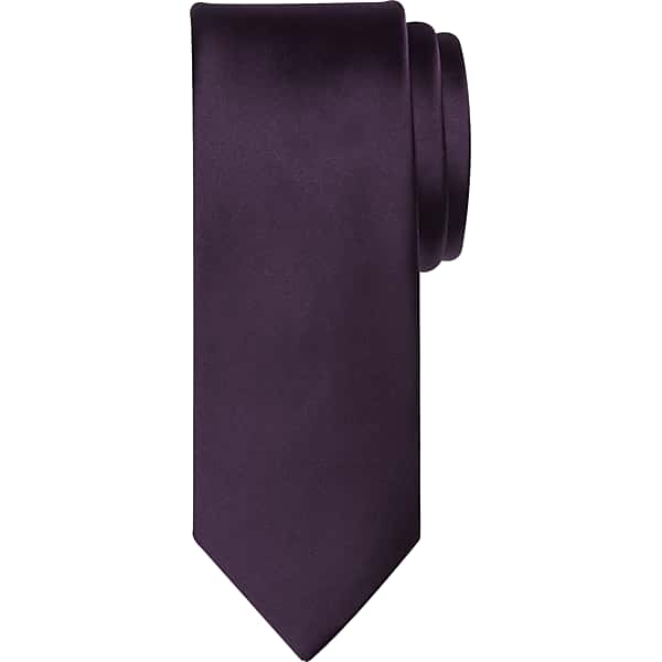 Egara Big & Tall Men's Skinny Solid Tie Mysterioso Purple - Size: XLONG TMW8V0C80163