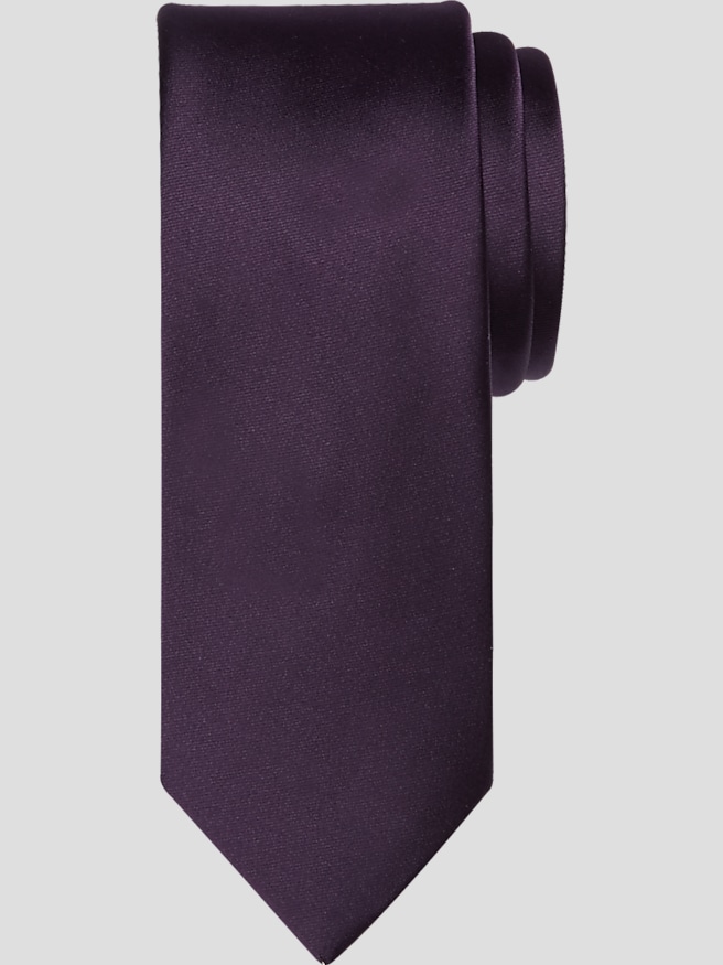 Egara Men's Skinny Solid Tie Mysterioso Purple