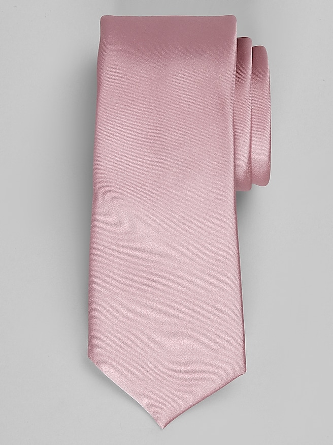 Egara Men's Slim Formal Tie , Pale Pink / Purple