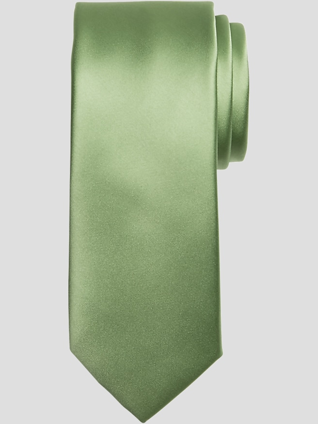 Egara Men's Skinny Solid Tie , Grass Green