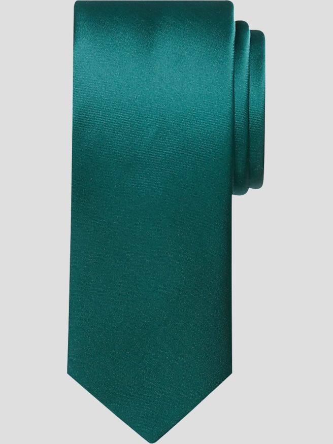 Egara Men's Skinny Solid Tie , Pine / Green