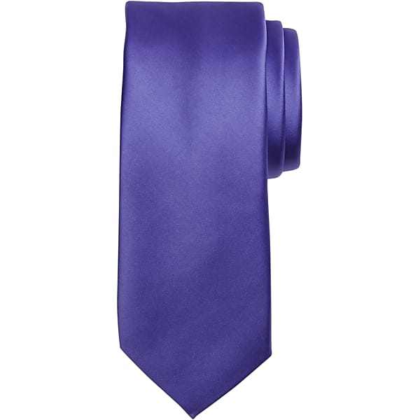 Egara Men's Skinny Solid Tie Purple - Size: One Size TMW8V0A80071