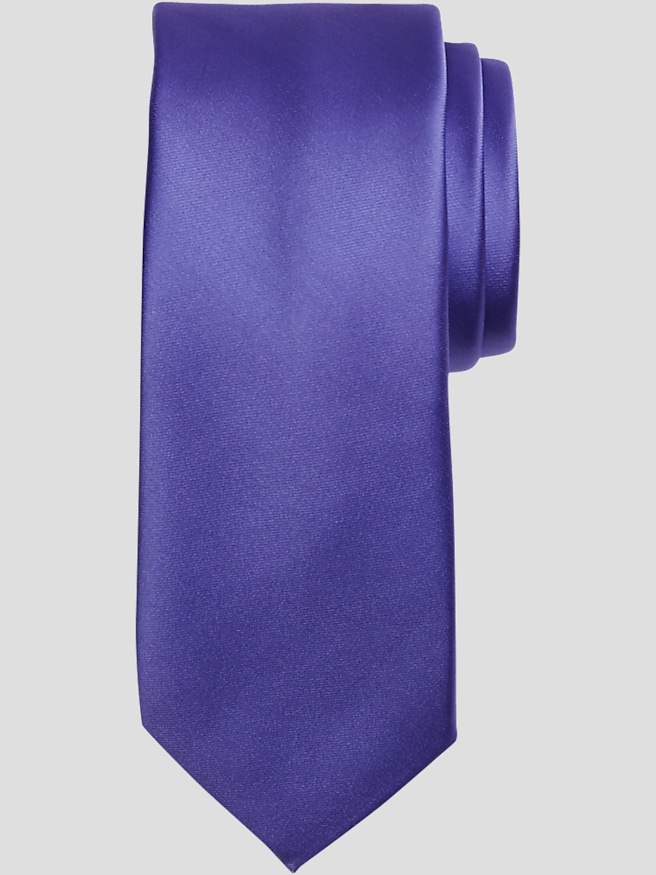 Egara Men's Skinny Solid Tie , Purple