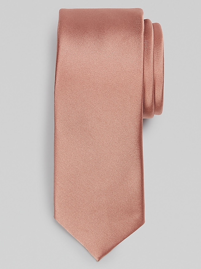 Egara Men's Skinny Solid Tie , Copper / Brown