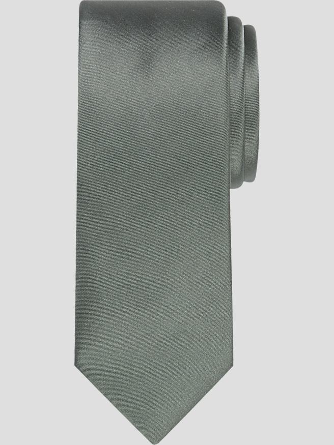 Egara Big & Tall Men's Skinny Solid Tie , Jadeite / Green