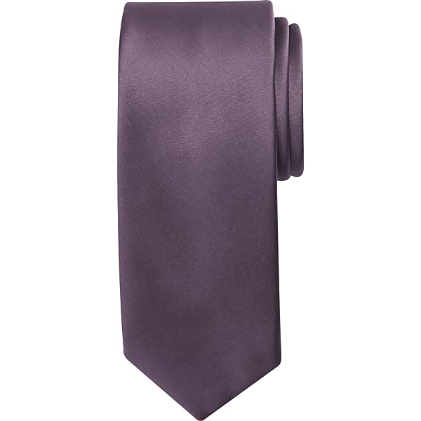 Egara Men's Skinny Solid Tie Grape Jam - Size: One Size TMW8V0A80092