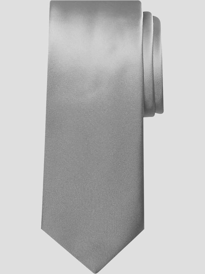 Egara Big & Tall Men's Skinny Solid Tie , Eucalyptus / Gray
