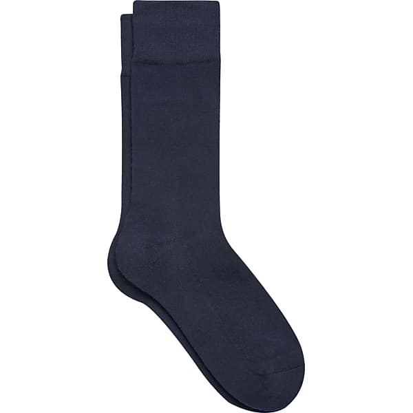 Egara Men's Solid Cushioned Dress Socks, 1-pair Navy - Size: One Size TMW8V0G80001