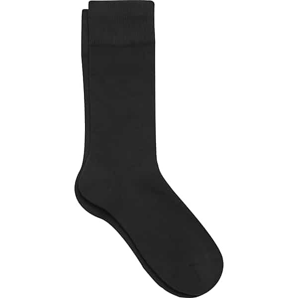 Egara Men's Solid Cushioned Dress Socks, 1-pair Black - Size: One Size TMW8V0G80002