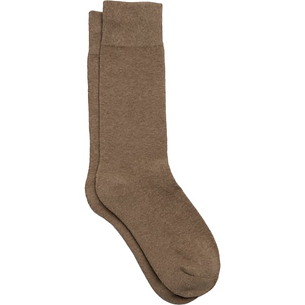 Egara Men's Solid Cushioned Dress Socks, 1-pair Taupe - Size: One Size TMW8V0G80018