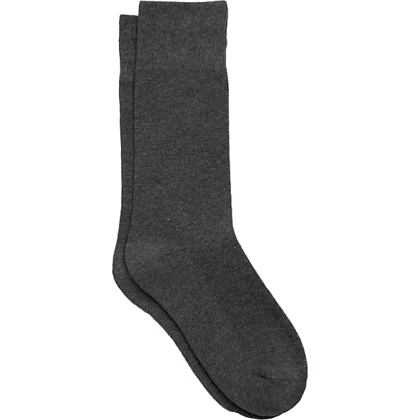 Egara Men's Solid Cushioned Dress Socks, 1-pair Grey - Size: One Size TMW8V0G80021