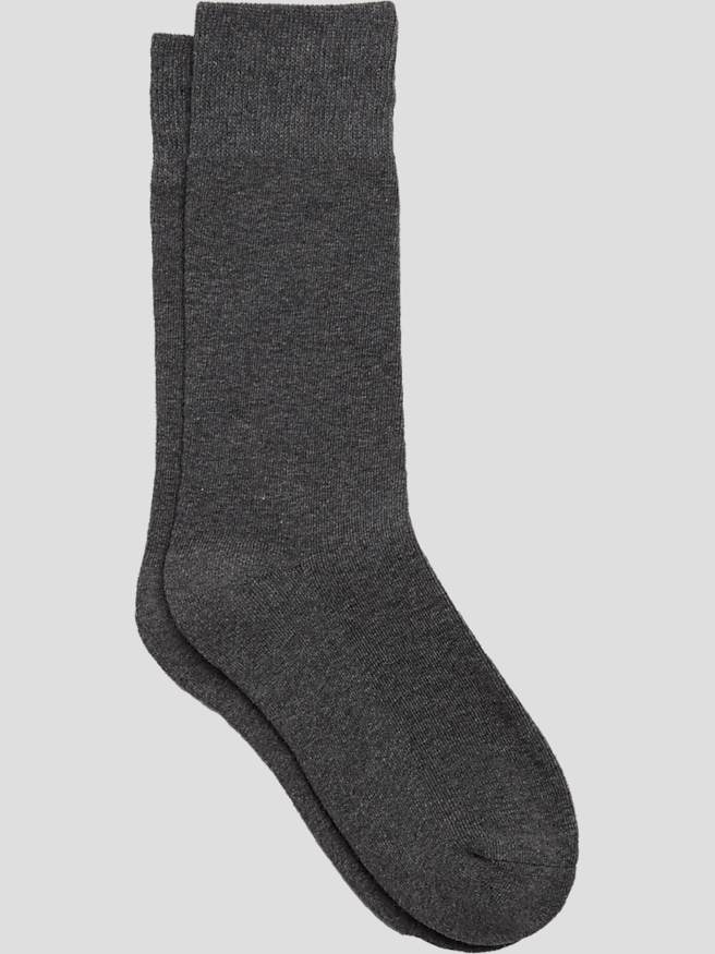 Egara Men's Solid Cushioned Dress Socks, 1-pair , Grey / Gray