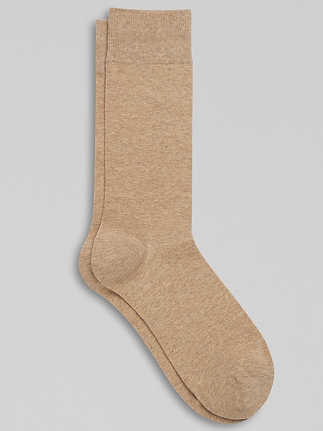 Egara Men's Solid Dress Socks, 1-pair , Walnut Heather / Brown