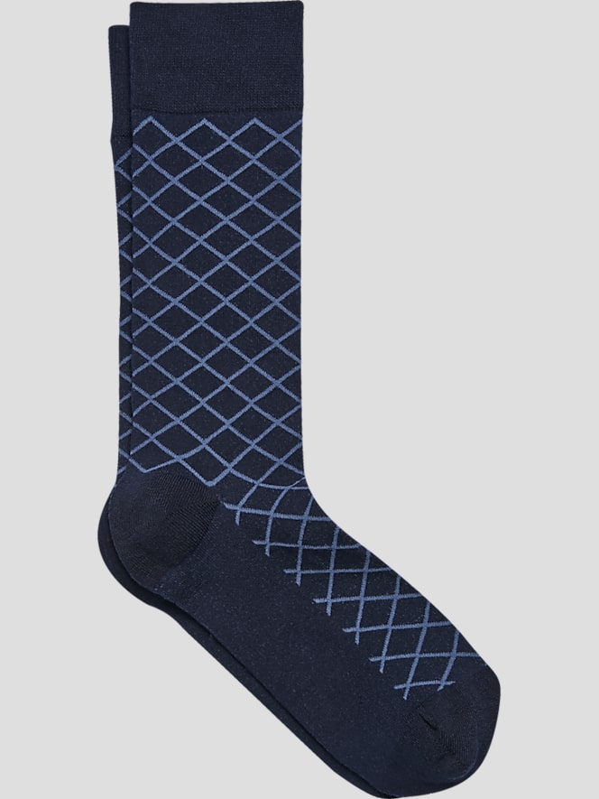 Egara Grid Dress Socks, 1-Pair