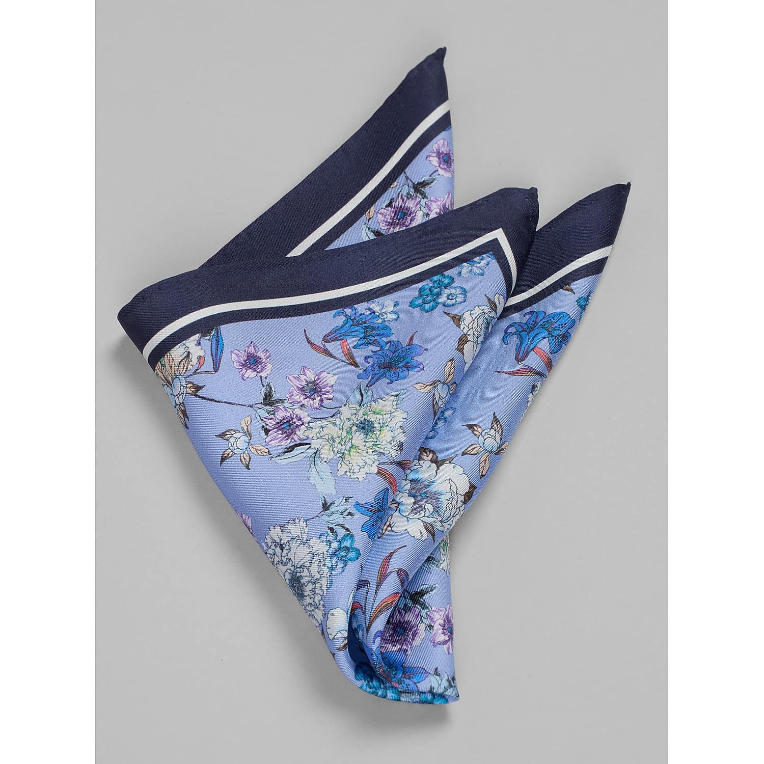 Joseph Abboud Meadow Floral Silk Pocket Square in Blue – Men’s One Size Dress Pocket Handkerchief for Suits and Blazers