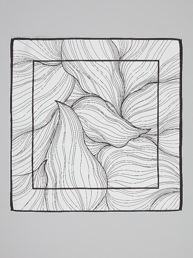 Joseph Abboud Linear Abstract Leaf Pocket Square