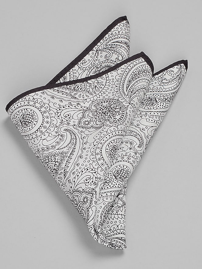 Joseph Abboud Linear Paisley Pocket Square