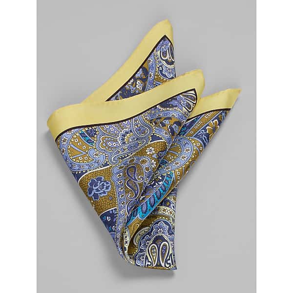 Joseph Abboud Men's Masterful Paisley Pocket Square Gold - Size: One Size